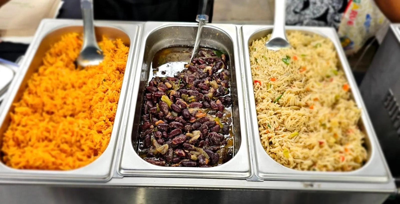 Guests being served at a catered event